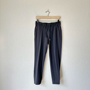 LULULEMON On The Fly Pants Charcoal Drawstring Waist Ankle Mid Rise